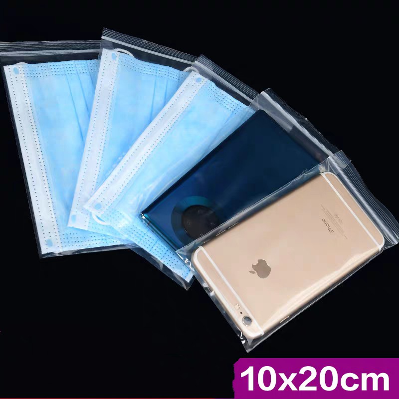 10PCS Mask & Mobile Phone Waterproof Bag Transparent Ziplock Bag Travel