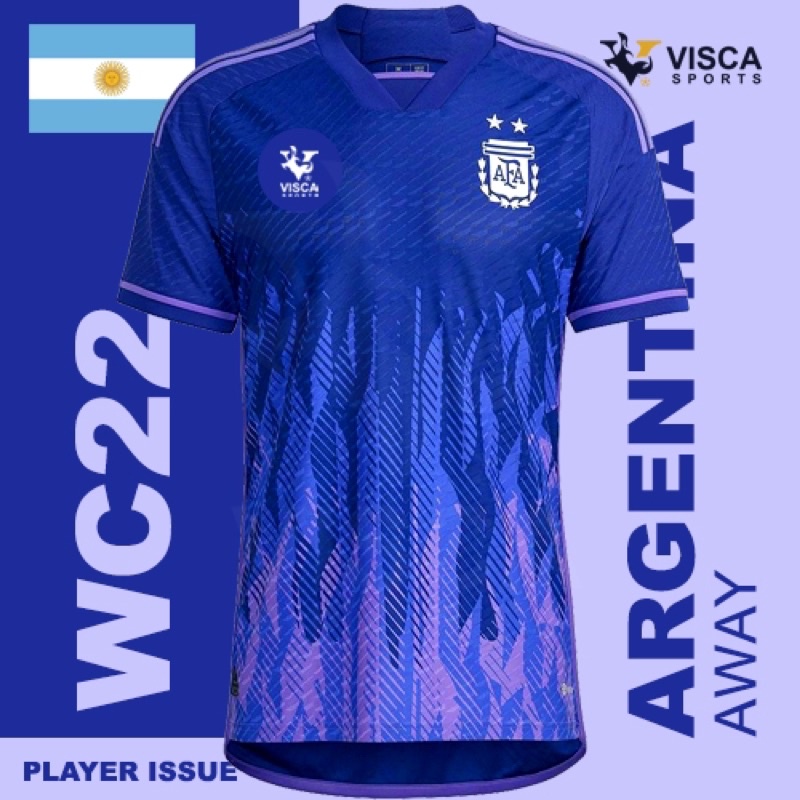 [3 Star Version] Argentina Away Jersey World Cup 2022 Away Match Jersey