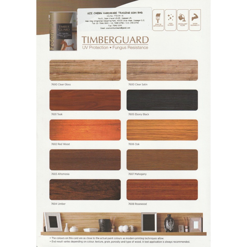 FEDERAL PAINT Timber Guard Wood Varnish Wood Stain Shellac Lacquer