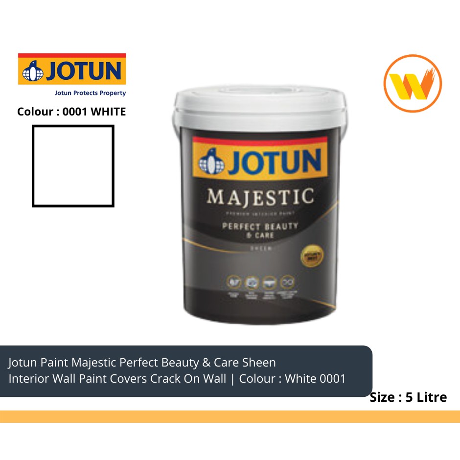 5Litre Jotun Paint Majestic Perfect Beauty & Care 0001 White 5L