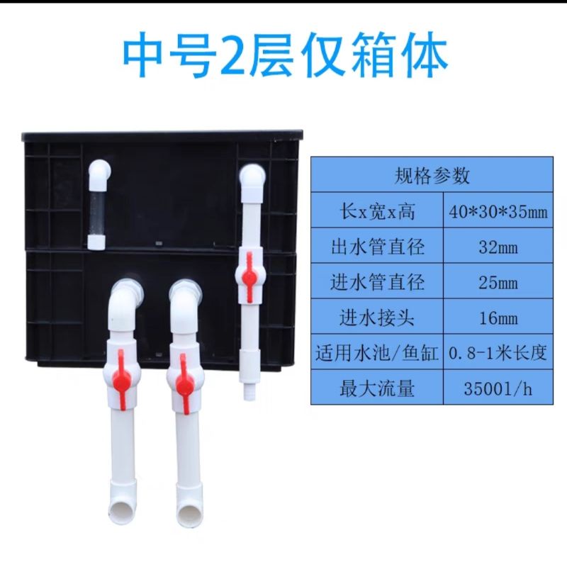 (Ready stock)Black fish tank turnover box filter box trickle box fish