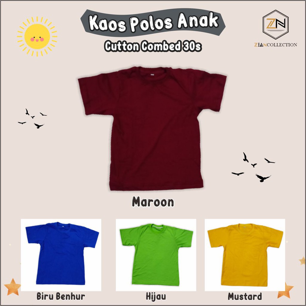 Children's Plain TShirts Shopee Malaysia