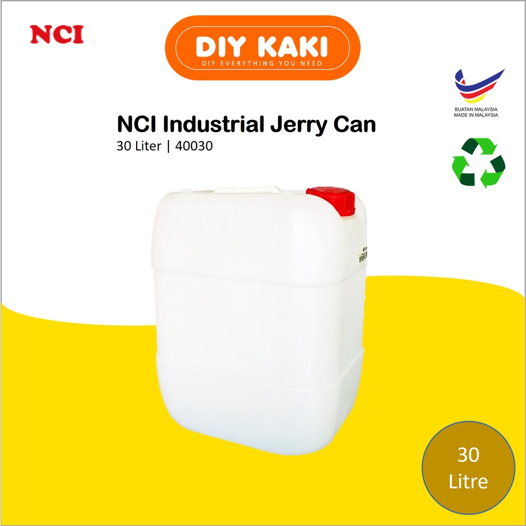 [30 Liter] NCI Industrial Jerry Can HDPE Water Container Tong Air