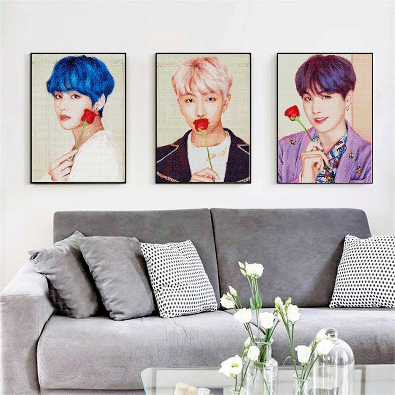 BTS Diamond Painting DIY CUBIC full diamond wall picture home wall