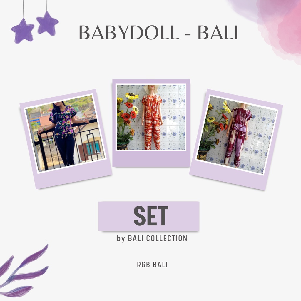 Bali RGB Babydoll Bali Trouser Suit Bali Pajamas Shopee Malaysia