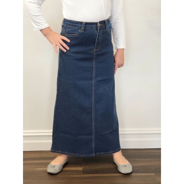 Skirt Jeans Labuh Muslimah Ready Stok.. Shopee Malaysia