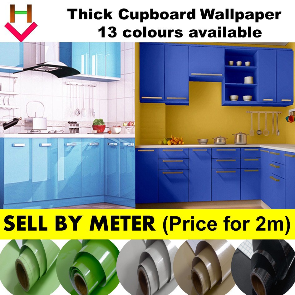 60cm x min. 2m Metallic Colour Wallpaper / Furniture Sticker/ 橱柜翻新贴纸