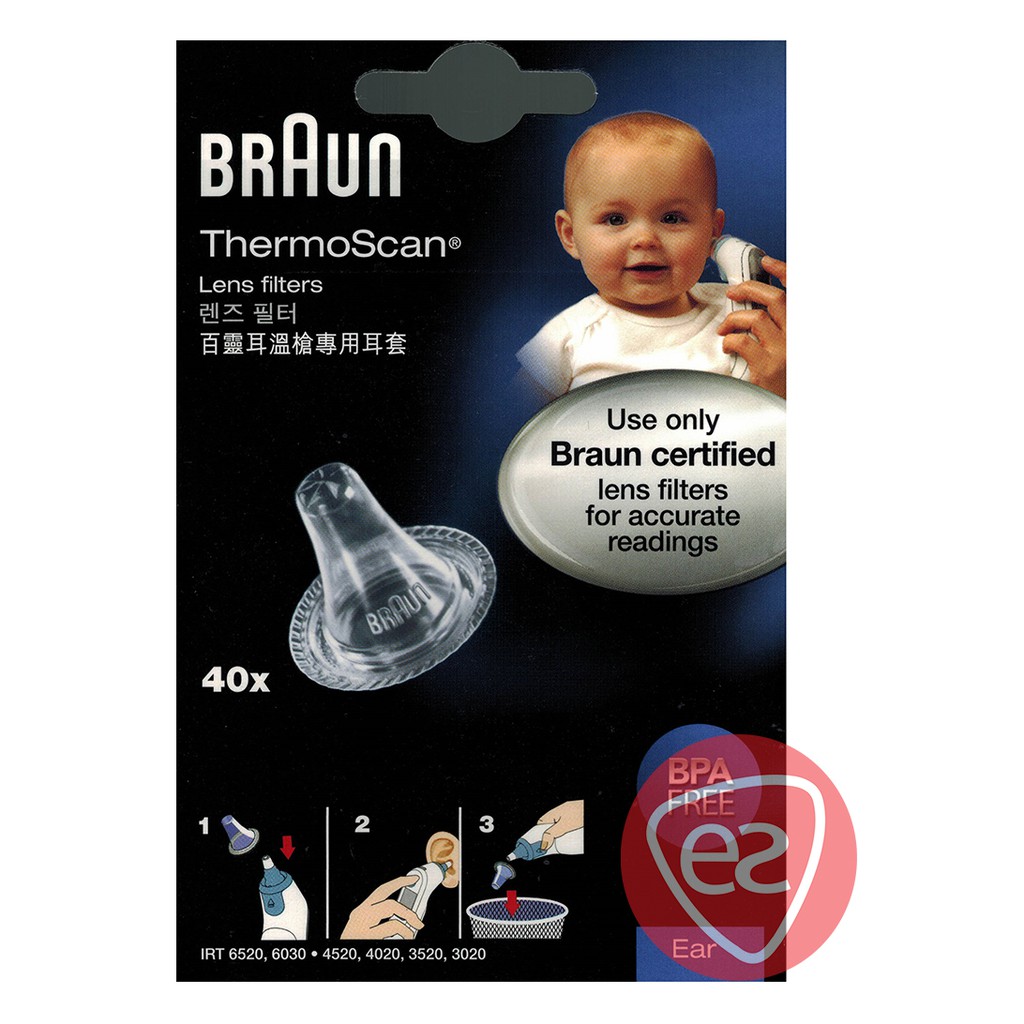 Braun ThermoScan Lens Filters / Probe Covers For Ear LF40 2X20 pcs