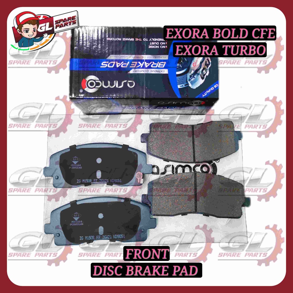 PROTON EXORA BOLD CFE TURBO DISC BRAKE PAD (FRONT)(ASIMCO) Shopee