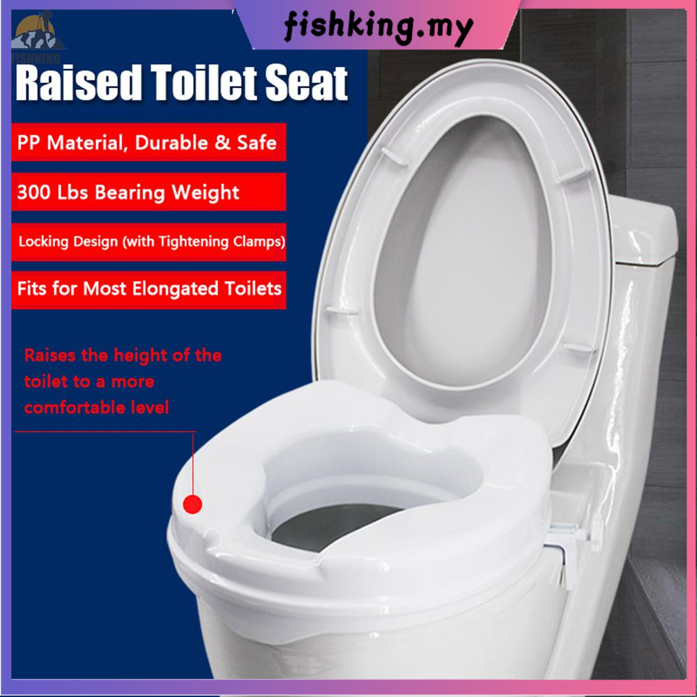 FIKI)【FIKI】Raised Toilet Seat 300 Lbs Heavy Duty Elevated Toilet Seat
