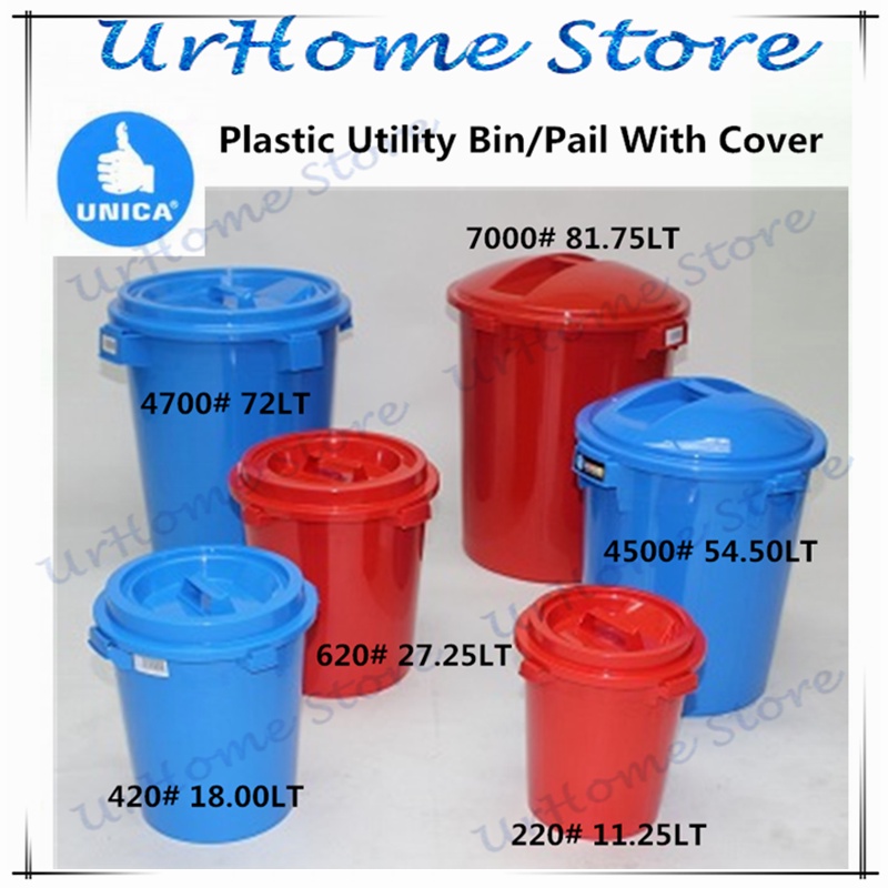 UNICA Gallon Pail With Cover Dustbin Tong Sampah Dustbin Tong Sampah