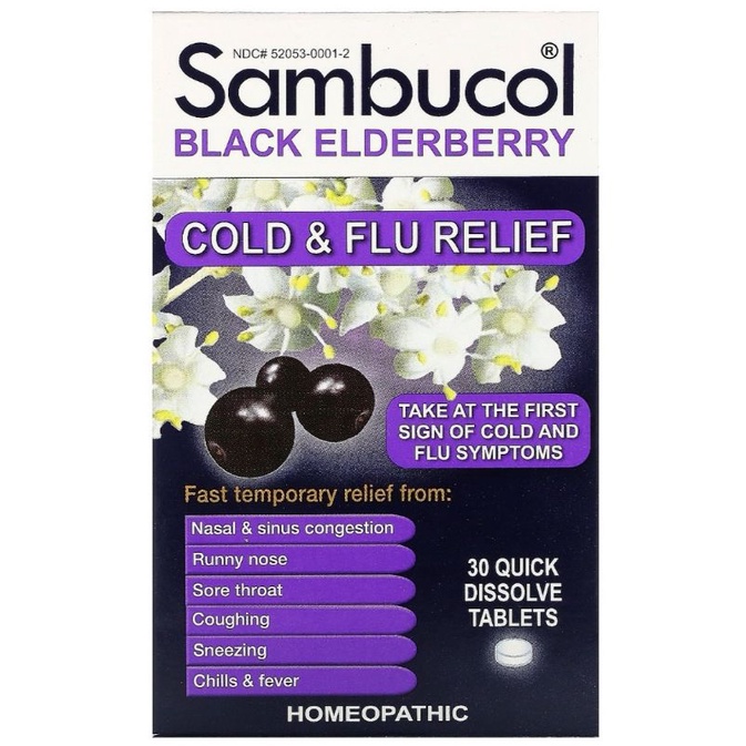Sambucol, Black Elderberry, Cold & Flu Relief, 30 Quick Dissolve