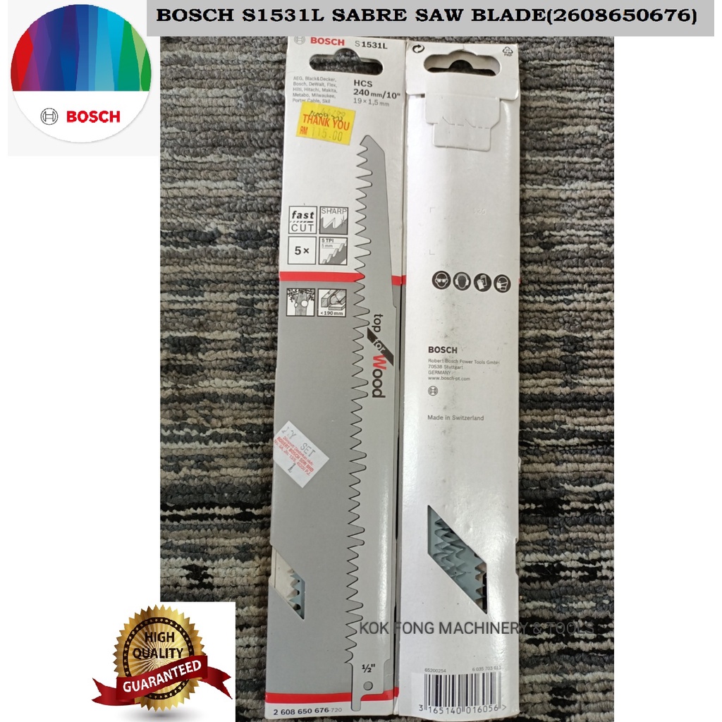 BOSCH S1531L SABRE SAW BLADE/RECIPRO SAW BLADE(2608650676) Shopee