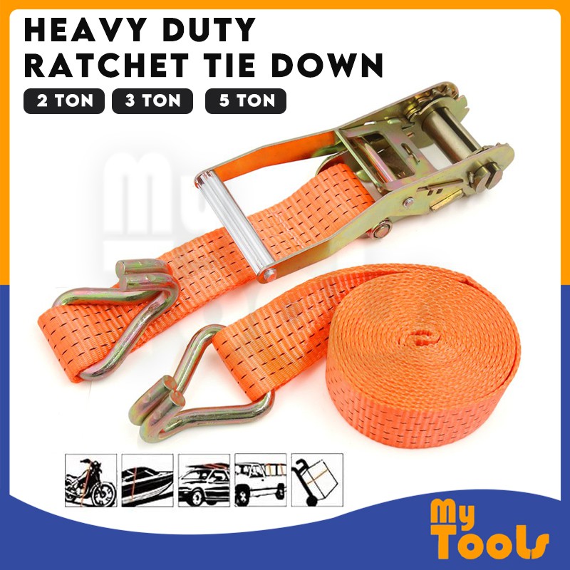 1.6" X 10M Heavy Duty Ratchet Tie Down Cargo Lashing Belt Strap Ikat