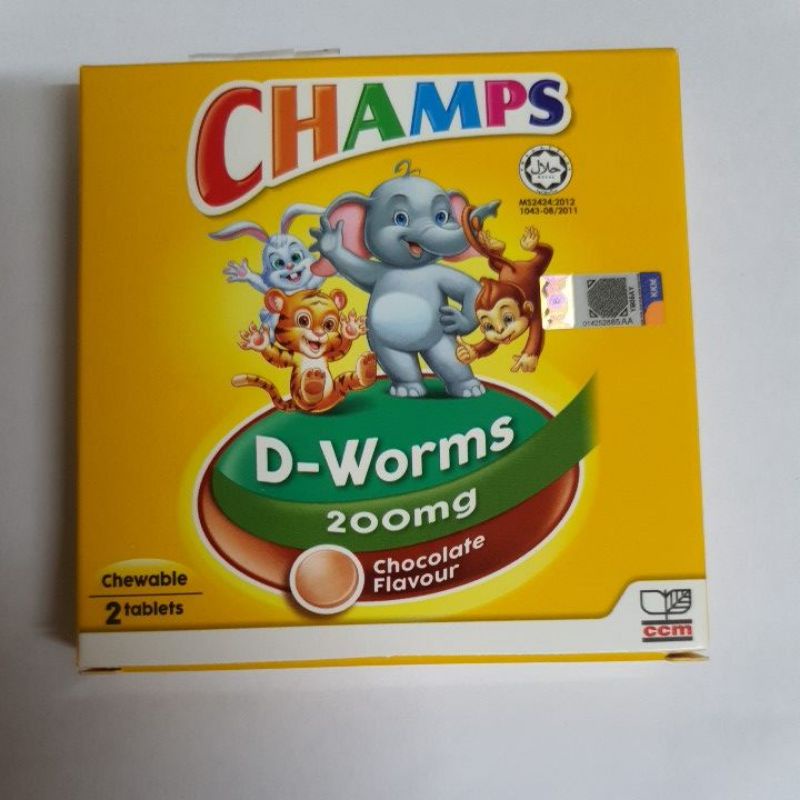 Champs DWorms Chewable Tablets 2s (Chocolate Flavour)(Expiry Date01/
