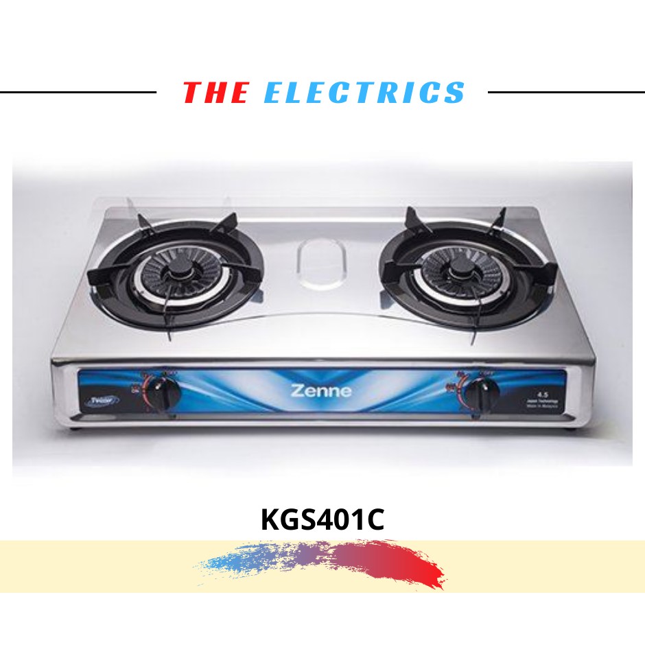ZENNE DOUBLE BURNER GAS STOVE KGS401 / KGS401C (WITH BOX WRAPPING) Shopee Malaysia