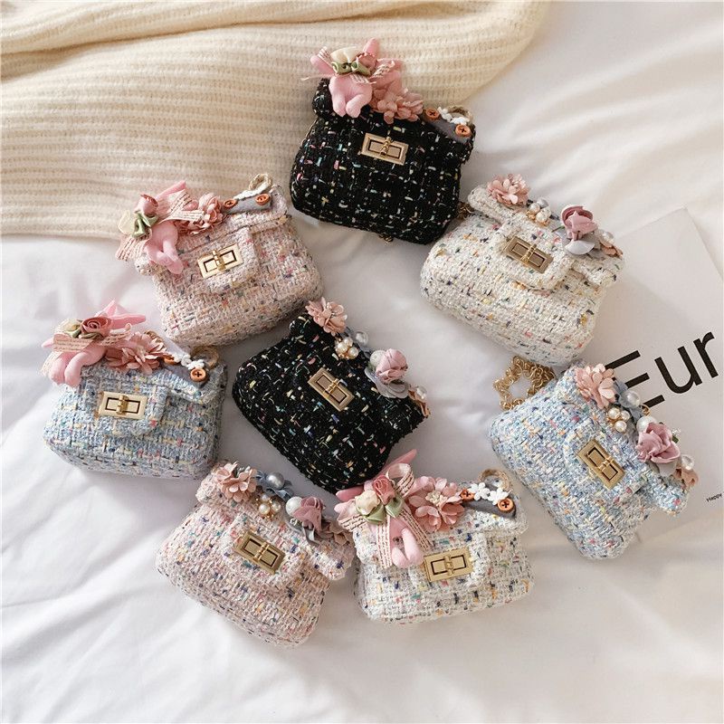 Baby Girls Bags Children Cotton Linen Bag Kids Girl Small Square Mini