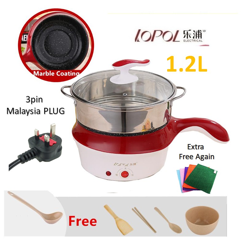 Lopol Original Electric Nonstick Ceramic/Marble Frying Pan Multi Mini