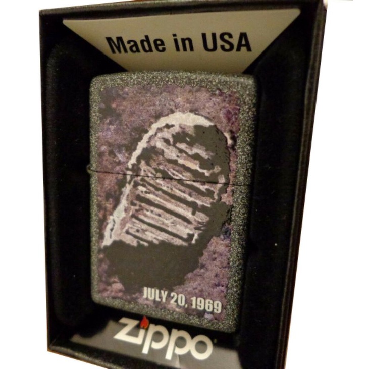 ZIPPO ORIGINAL MOON LANDING JULY 20 1969 NEIL ARMSTRONG FOOTPRINT