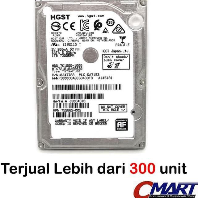 Hitachi HGST Laptop 1TB 7200RPM Notebook HDD Internal Hard Drive CFD1