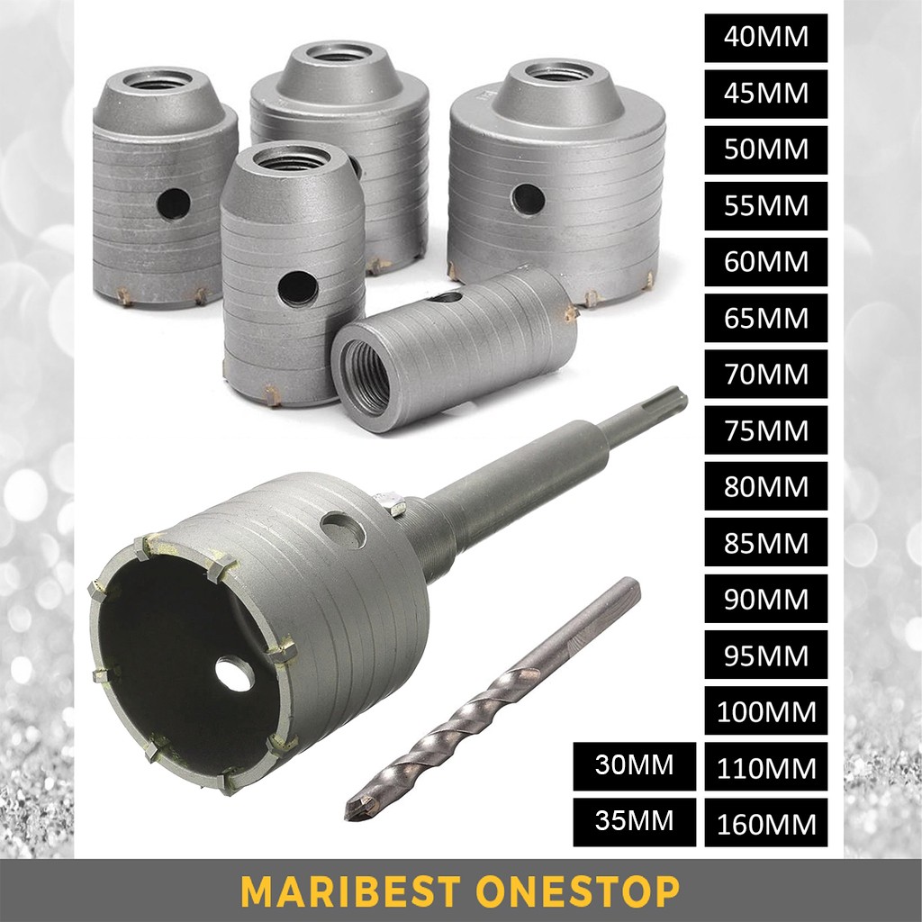 PACKAGE 30mm110MM CONCRETE DRILL BIT WALL HOLE SAW CORE CUTTER OR HSS