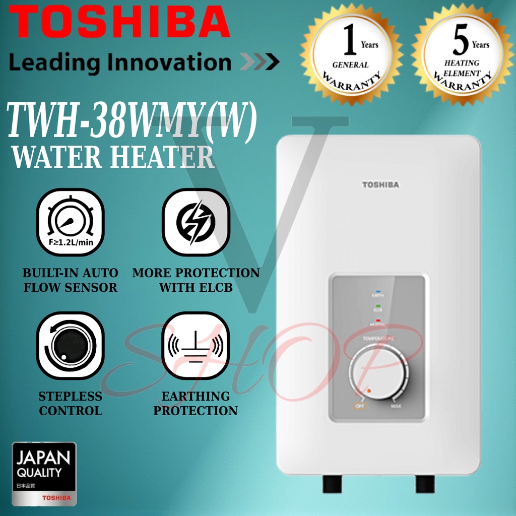 TOSHIBA WATER HEATER WITHOUT PUMP TWH38WMY(W) Shopee Malaysia