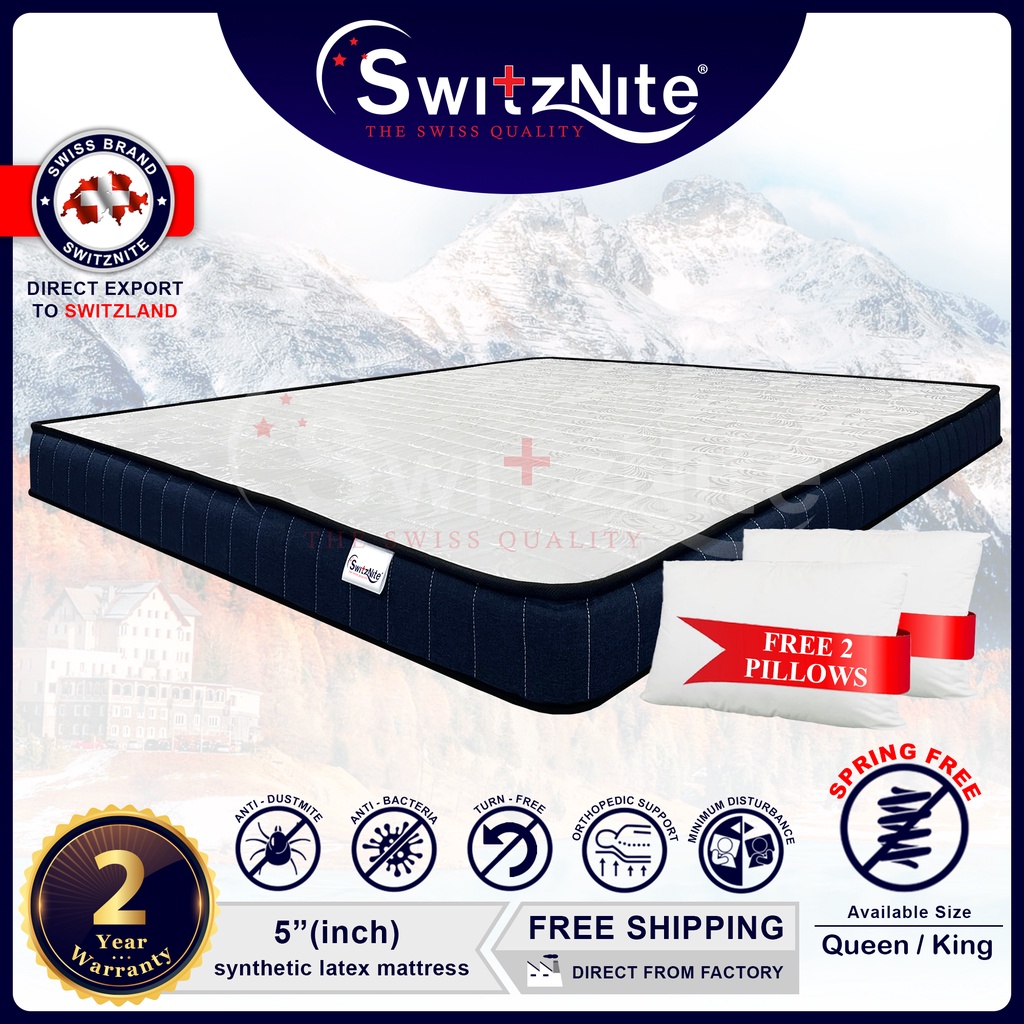 Switznite Synthetic Latex (Single / Super Single / Queen / King) 5 Inch
