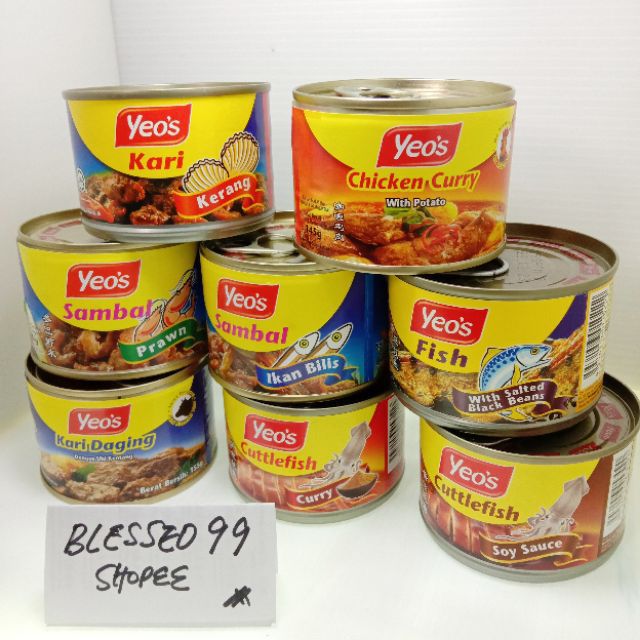Yeo's Chicken Curry (145g) Kari Kerang (160g) Sambal Udang, Kari Sotong, Cuttlefish Soy, Sambal