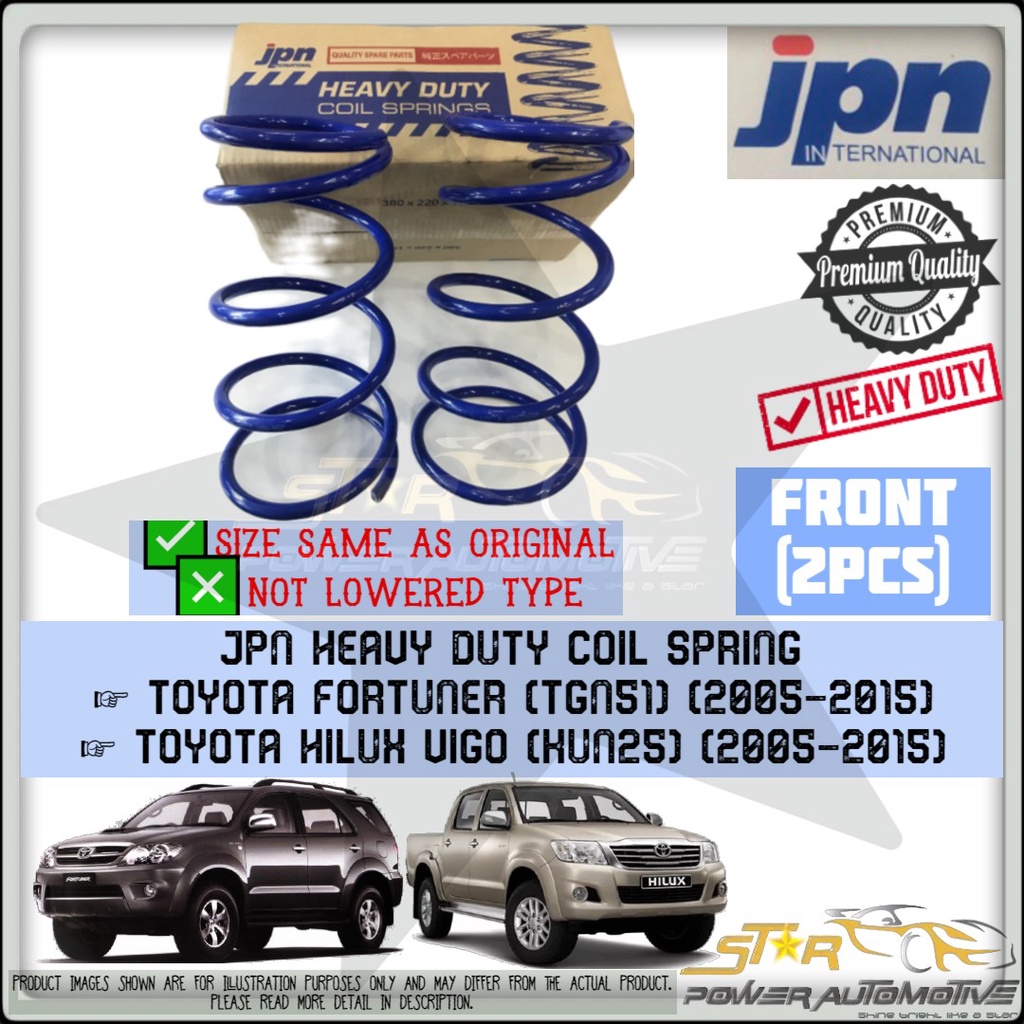JPN INTERNATIONAL Toyota Fortuner TGN51 / Hilux Vigo KUN25 Heavy Duty Original Standard Size