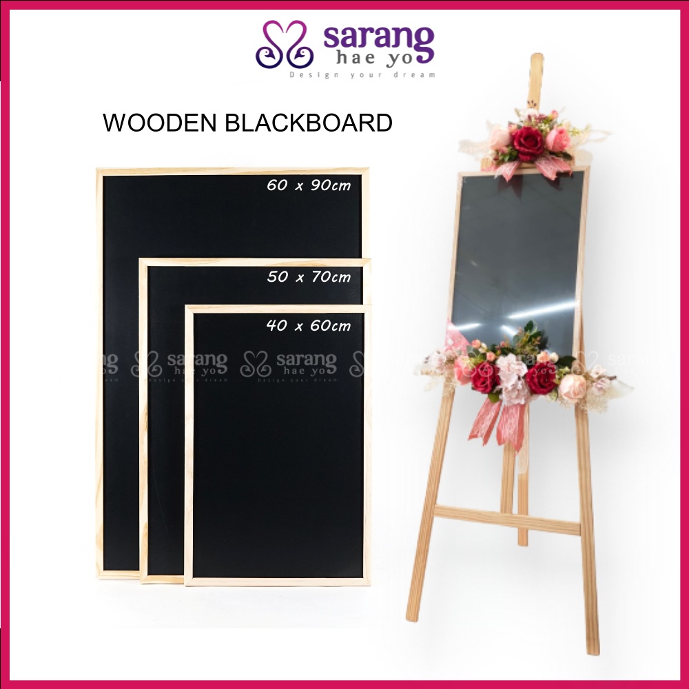 🌹SARANG HAE YO🌹Big Black Board Papan Hitam MENU MESSAGE BLACKBOARD