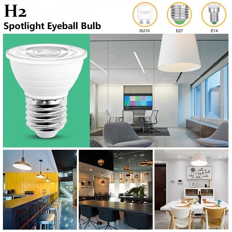 H2 Spotlight Bulbs E27 / E14 / GU10 LED Eyeball Bulb 7W Led Lamp