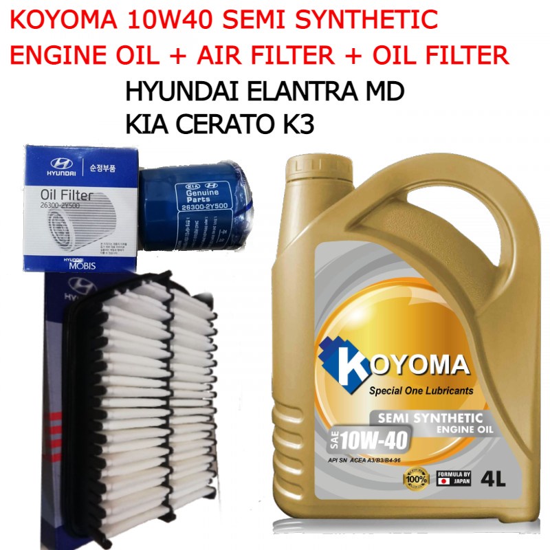 HYUNDAI ELANTRA MD, KIA CERATO K3 OIL FILTER + AIR FILTER + KOYOMA