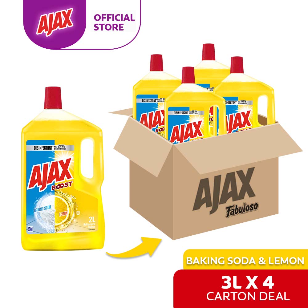 Ajax Boost Lemon & Baking Soda Antibacterial MultiPurpose Floor