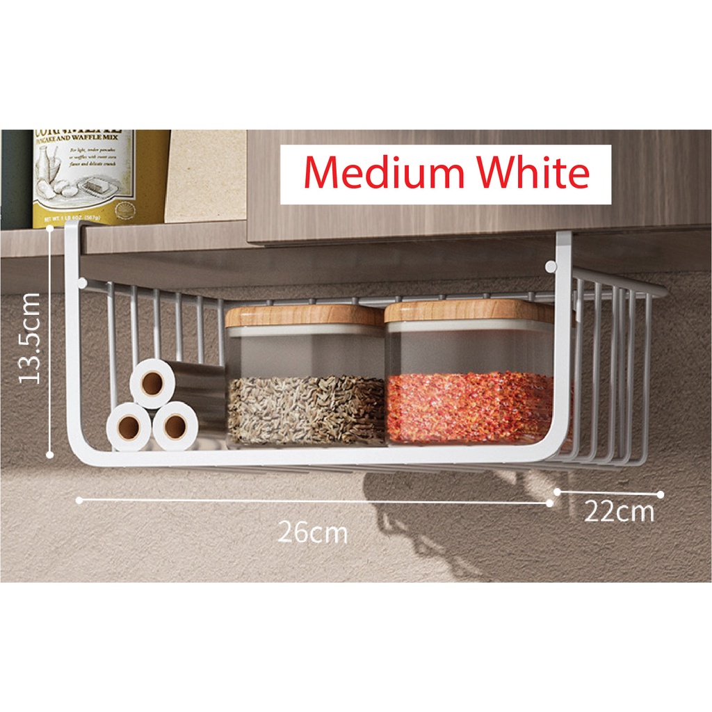 CLIP ON BASKET New Storage Organizer Under Shelf Basket Rack Holder for