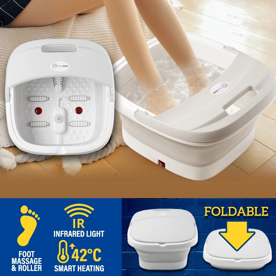 Eco Health Foldable Collapsible Compact Foot Spa with Feet Massage