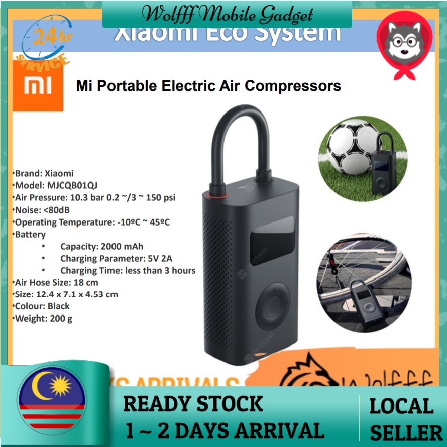 (100 Original XiaoMi) Mi Portable Electric Air Compressors Shopee