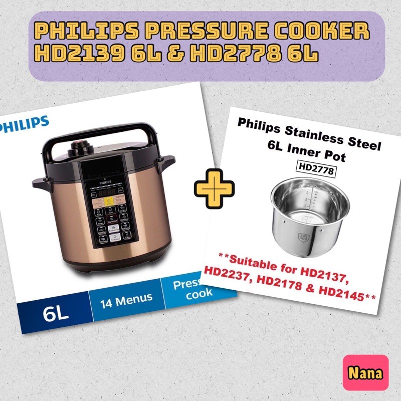 (10Cashback)(urgent order)Philips Pressure Cooker 6L HD2139 HD2137
