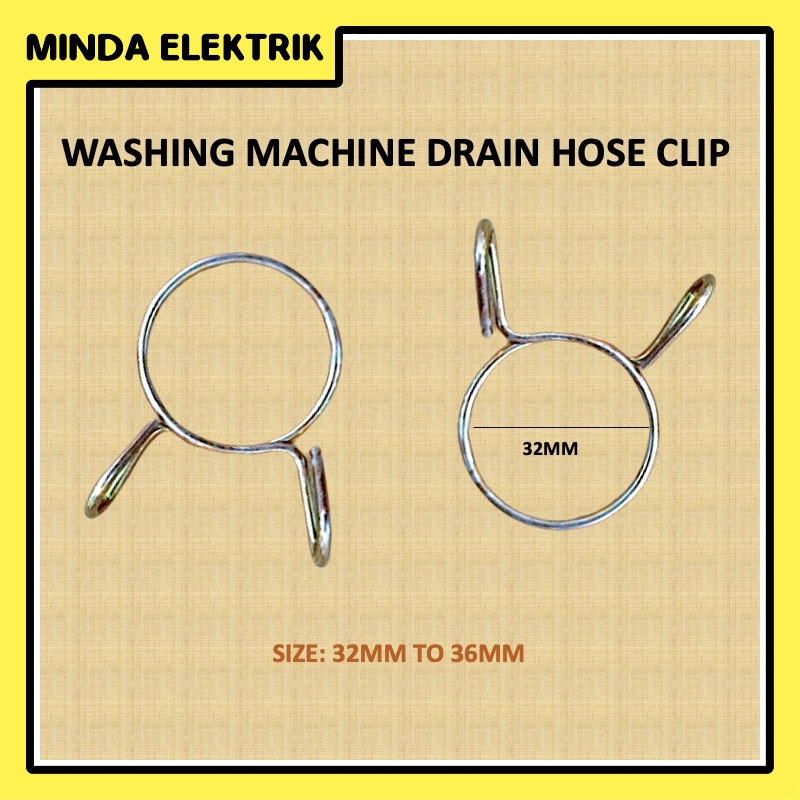 Washing Machine Drain Hose Clip for All Brands Klip Besi Paip Buang Air