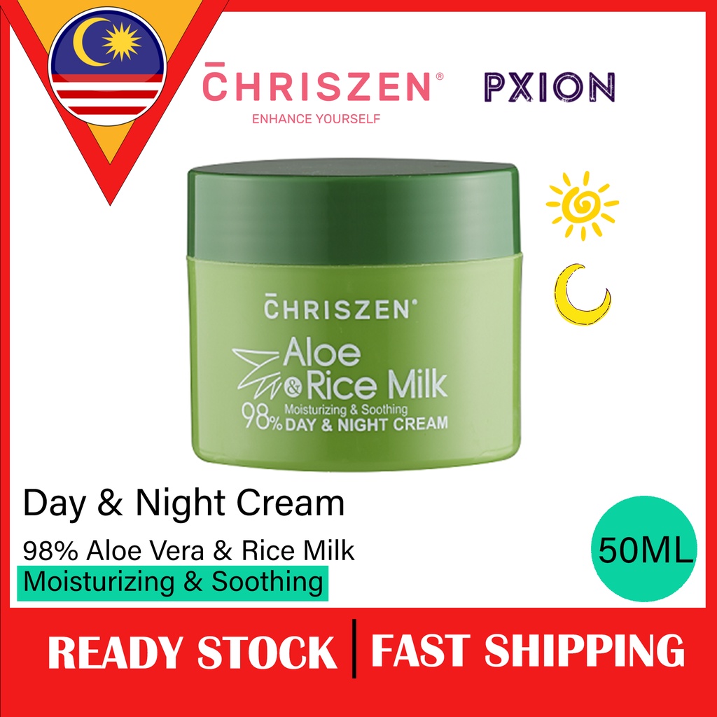 [READY STOCK] CHRISZEN 98 Aloe Vera & Rice Milk Day & Night Cream