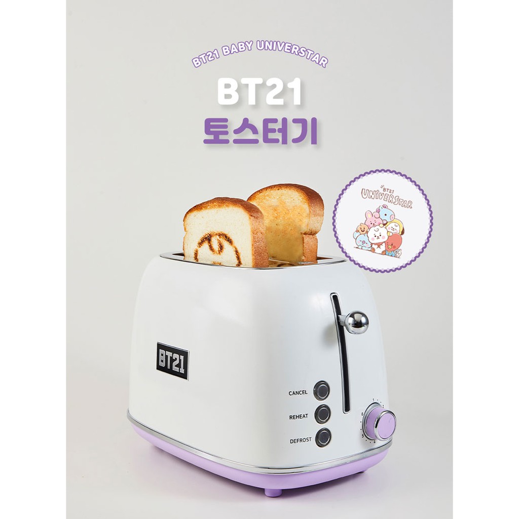 BT21Toaster 2 Slice Toasters Stainless Steel Toaster Evenly and Quickly