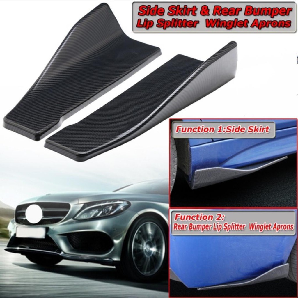 2.0meter PP Car Side Skirt Rocker Splitters Winglet Wings Diffuser Extension Side skirt diffuser
