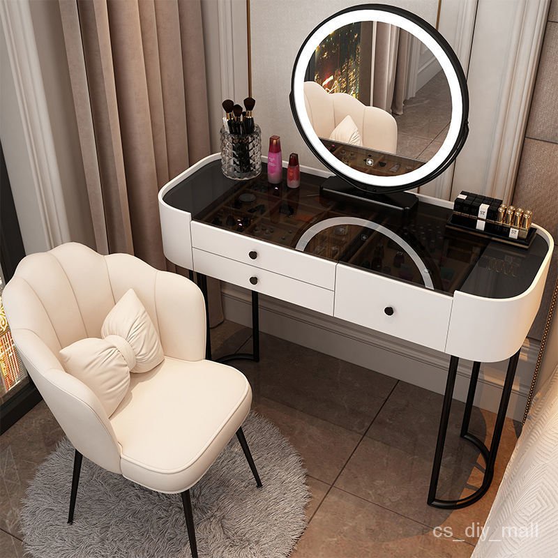 dressing table with led mirror light luxury highend dressing table