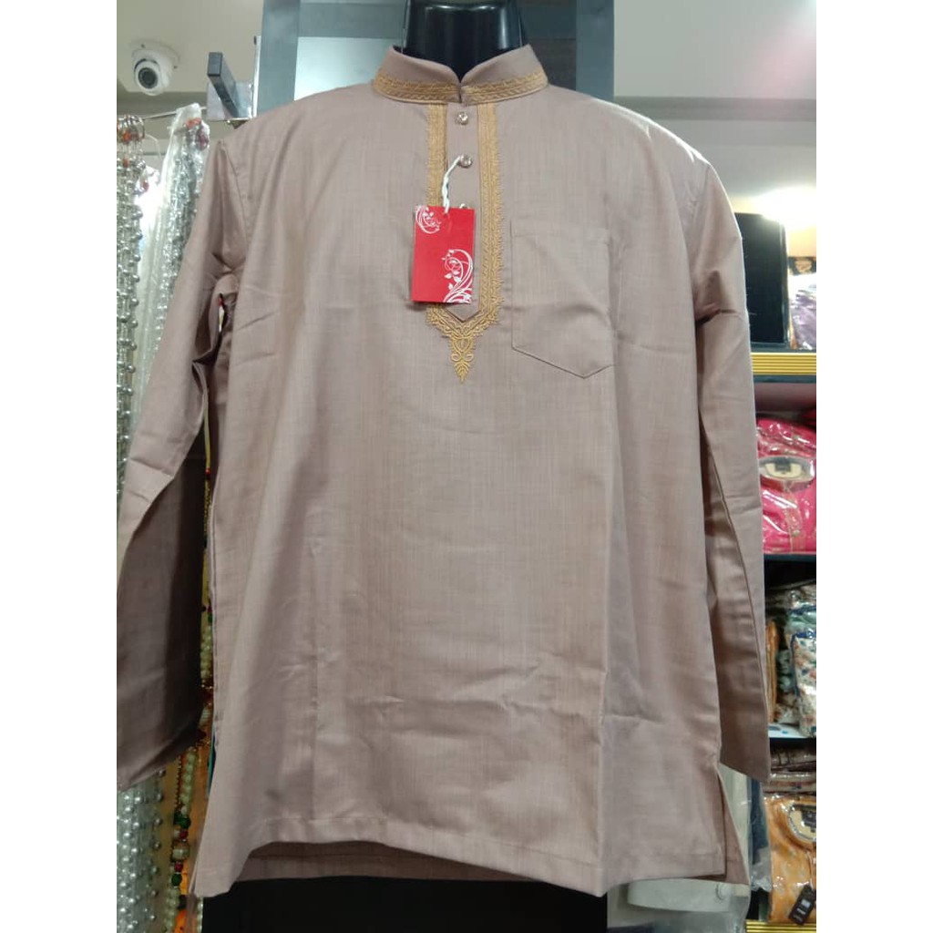 Gents Cotton Long Sleeve Kurta Shopee Malaysia