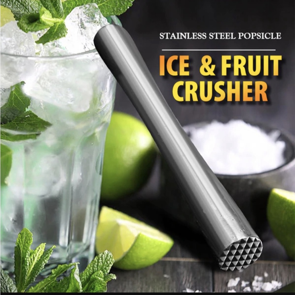 🇲🇾🐻22.5CM Steel Ice Crushers Stick Cocktail Muddler Icebreaker Stick