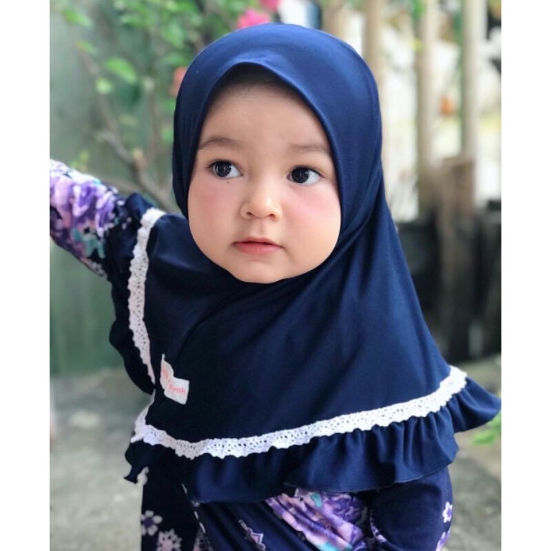 (Tasya) Tasyaya) Tasya Lace Bottom Children's Hijab 03 Years/Premium