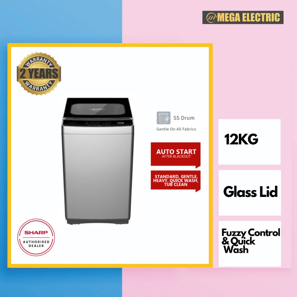 SHARP FULLY AUTO WASHING MACHINE ESX858 8KG / ESX958 9KG/ ESX1278 12KG