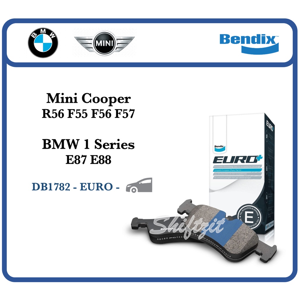 Bendix Euro Plus DB1782EURO Front Brake Pad Mini Cooper R56 F55 F56 F57 BMW 1 Series E87 E88