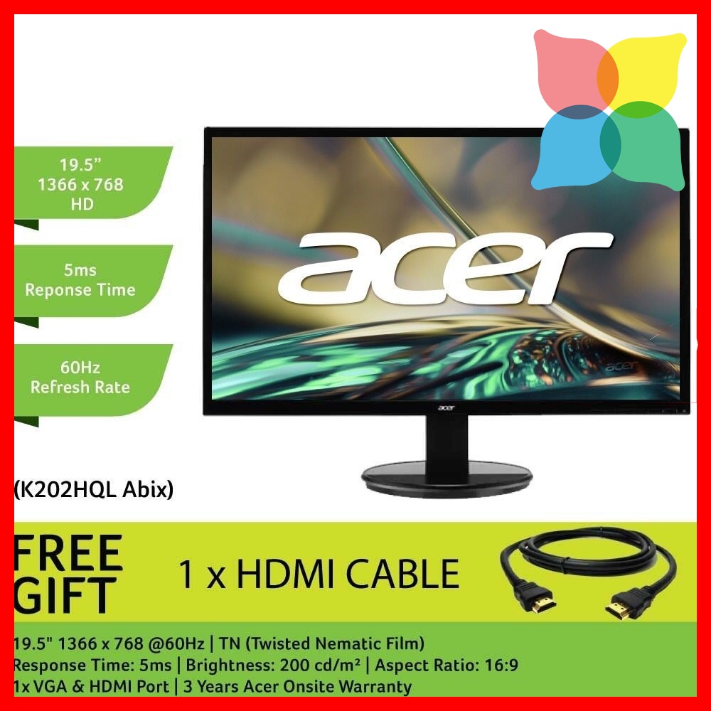 Acer Monitor K202 K202HQL Monitor | Shopee Malaysia