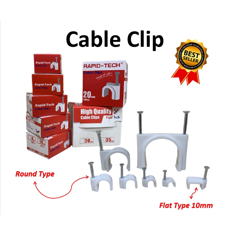 PVC Cable Clip 4mm 5mm 6mm 8mm 10mm 12mm 18mm 20mm 22mm 25mm 35mm Wall