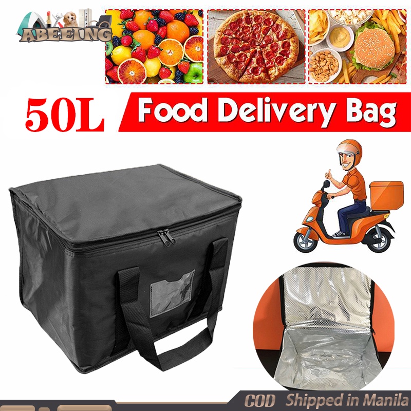 50L Large Insulated Catering Bag Insulation Pizza Bag Business Motorcycle Delivery Food Bag